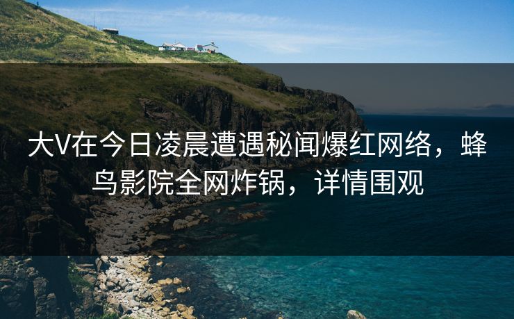 大V在今日凌晨遭遇秘闻爆红网络，蜂鸟影院全网炸锅，详情围观