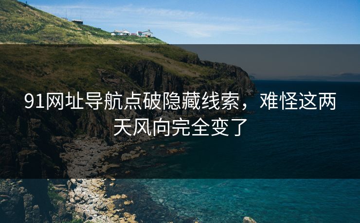 91网址导航点破隐藏线索，难怪这两天风向完全变了