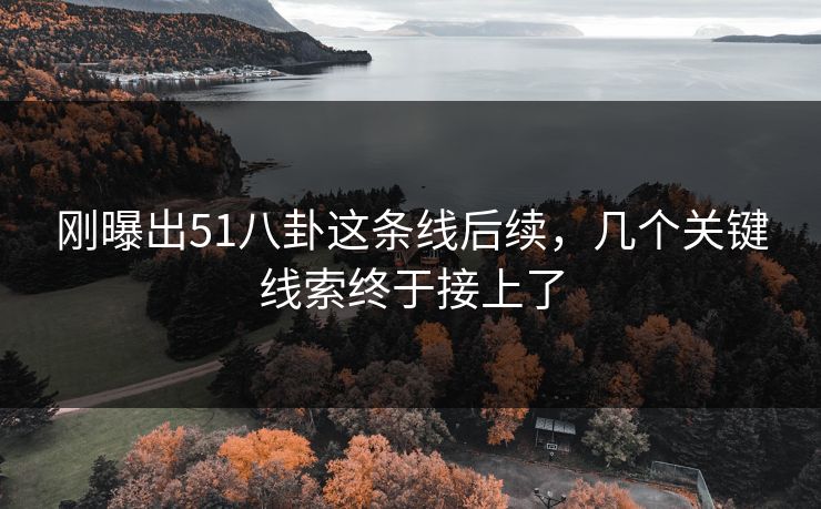 刚曝出51八卦这条线后续，几个关键线索终于接上了